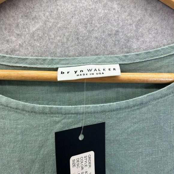 NWT Bryn Walker Size Small PILKINGTON DRESS Shore Blue Pacific Linen 3/4 Sleeve - Picture 6 of 16